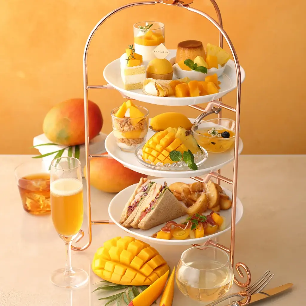 【キハチ 青山本店】うっとり甘い香り！新作マンゴースイーツなど12種を楽しむアフタヌーンティー、ナポレオンパイを旬の完熟マンゴーでアレンジしたスペシャルデザートを発売 画像 6