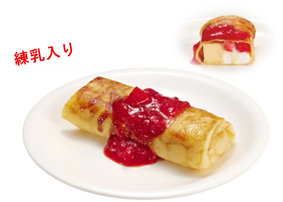 スシローの人気No.1スイーツ※1のカタラーナがクレープに！？クレープ生地で包んでパリっとブリュレ仕立てに！「カタラーナクレープブリュレ 苺ソース」が登場！ 画像 2