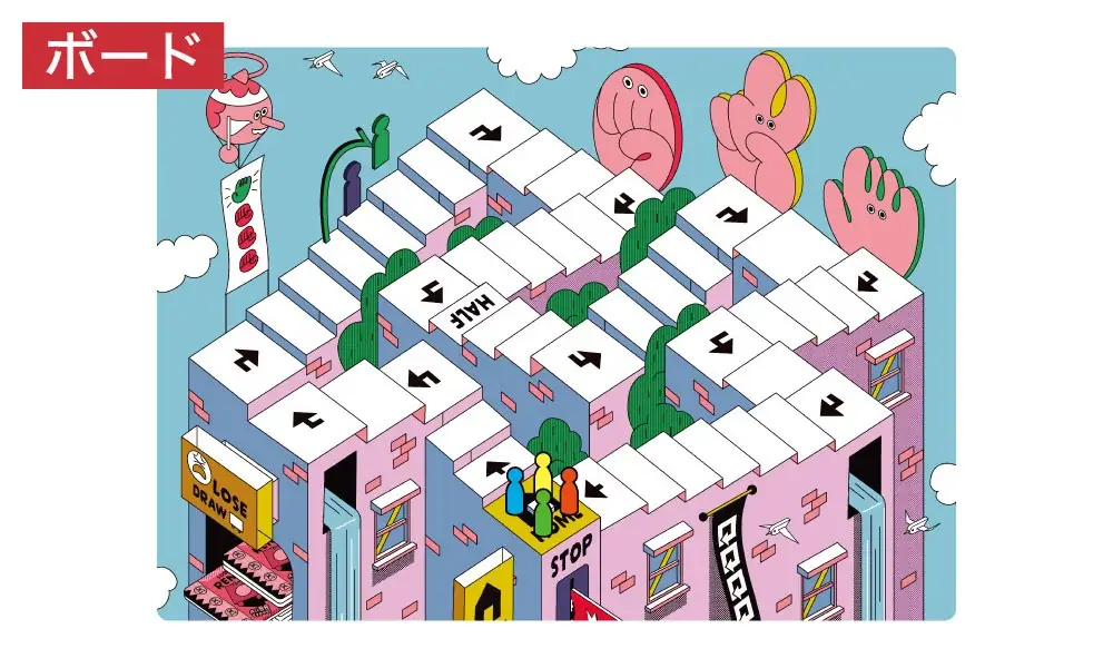 【ボードゲーム】手を強化して駆け上れ！かけ引きと笑いの「魔改造階段ジャンケン」ゲーム『グミチョコパパイヤレボリューション』が発売決定！ 画像 2