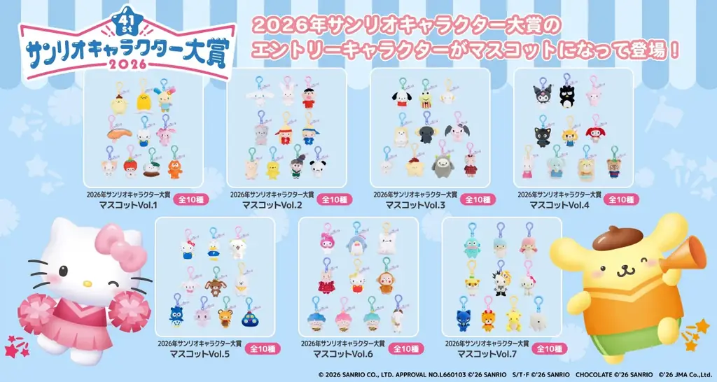 「2026年サンリオキャラクター大賞」エントリーの60キャラクター以上がクレーンゲーム景品となって4月から全国のアミューズメント施設に登場！ 画像 2