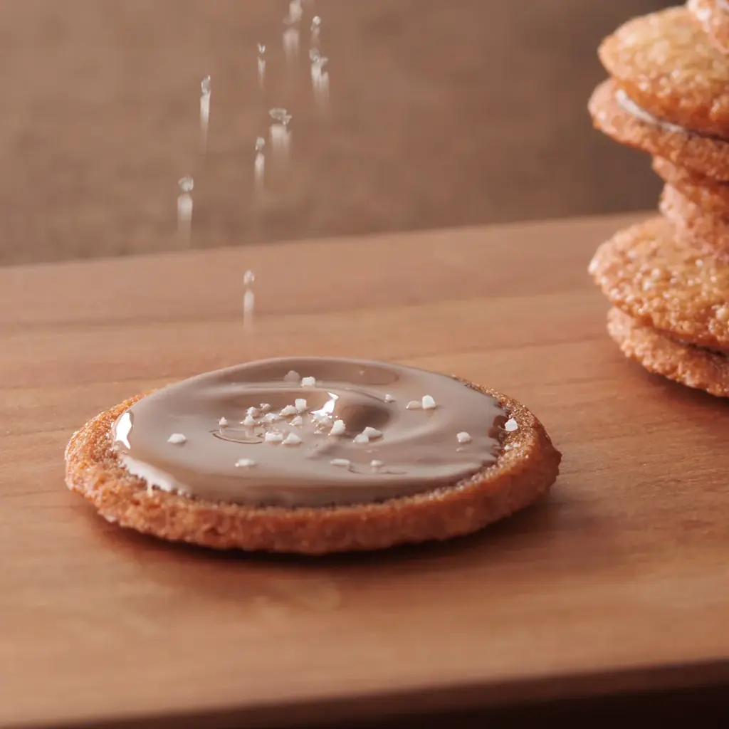 KEYUCAのスイーツブランド「ドルチェフェリーチェ」から新作登場！ザクッと食感、甘さと塩気が織りなす“クセになる”１枚。「FLOOM（フルーム）塩キャラメルショコラサンド」3月27日より新発売 画像 5