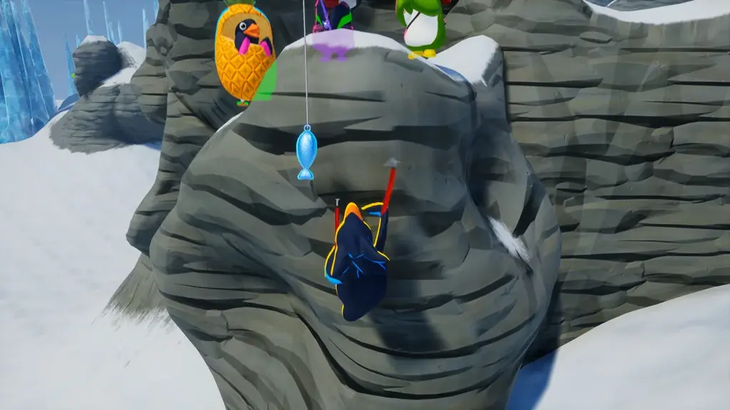 最大4人で挑む協力登山ゲーム『ペンギン・クライマーズ』本日リリース！基本無料！アイスアックスで山を登り、釣り竿で仲間を引き上げろ 画像 4