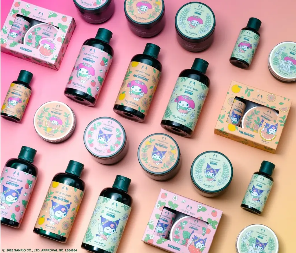 マイメロディ&クロミ×ザボディショップ　ボディヨーグルトなどの人気製品をコラボ限定パッケージで数量限定発売 画像 1