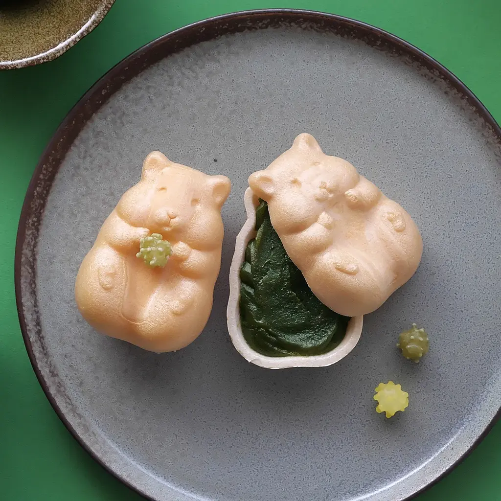 京都生まれの人気菓子「ハムスターモナカ」に、新緑の季節にぴったりの抹茶バージョンが登場。 画像 7