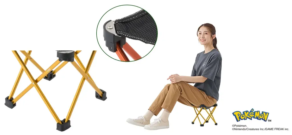 ポケモンデザインのロゴスアイテムが登場！超軽量＆タフな折りたたみチェア「ポケモン 7075キュービックチェア」4種 一般販売開始！ 画像 4