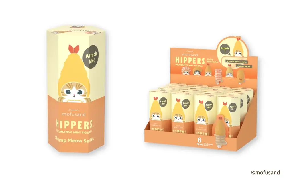 「mofusand」のえびにゃんが『HIPPERS mofusand Shrimp Meow Series』になって新登場！4月24日（金）より販売開始。 画像 4