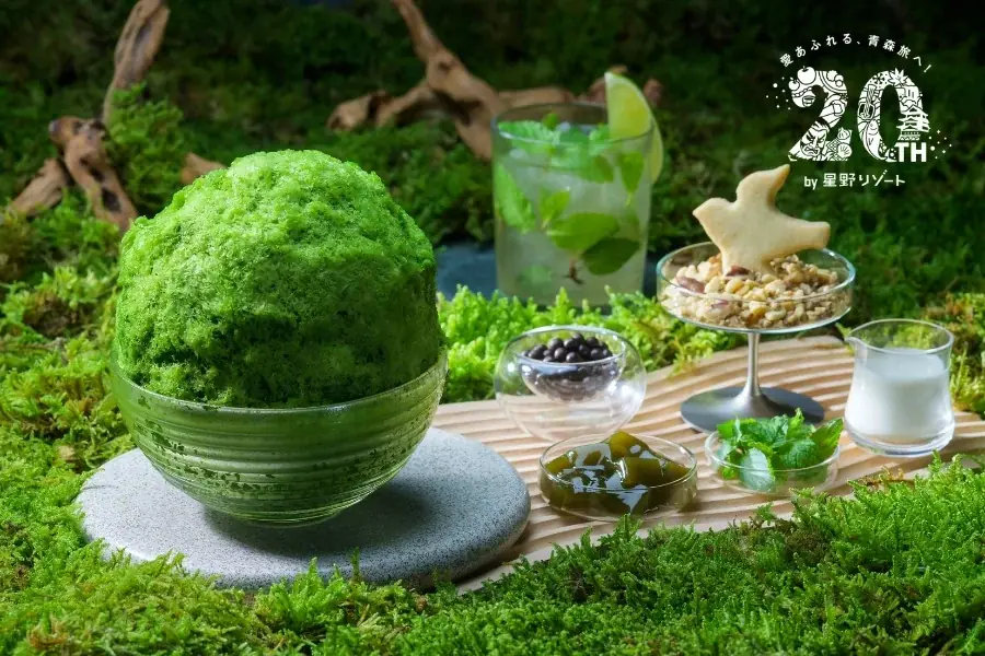 【奥入瀬渓流ホテル】食べられるこけ玉が新登場！奥入瀬渓流を代表する天然のこけ玉の成り立ちを表現した、知的好奇心を刺激するかき氷「おいらせこけ玉氷」提供開始 画像 1