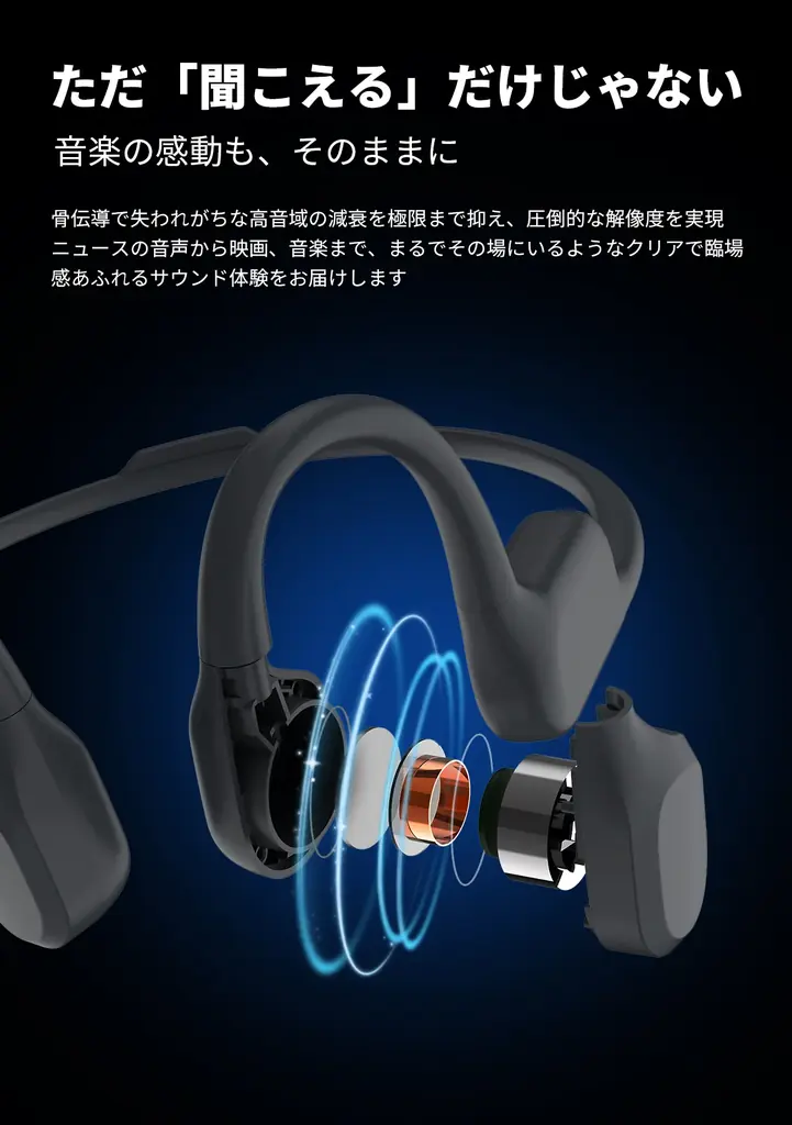 【超コンパクト】耳にかけるだけで音が大きく！耳を塞がないワイヤレス骨伝導式集音ヘッドセット「キコラク」。4月17日（金）11時にCAMPFIREにて登場。今すぐ事前登録最大50％OFF！ 画像 11