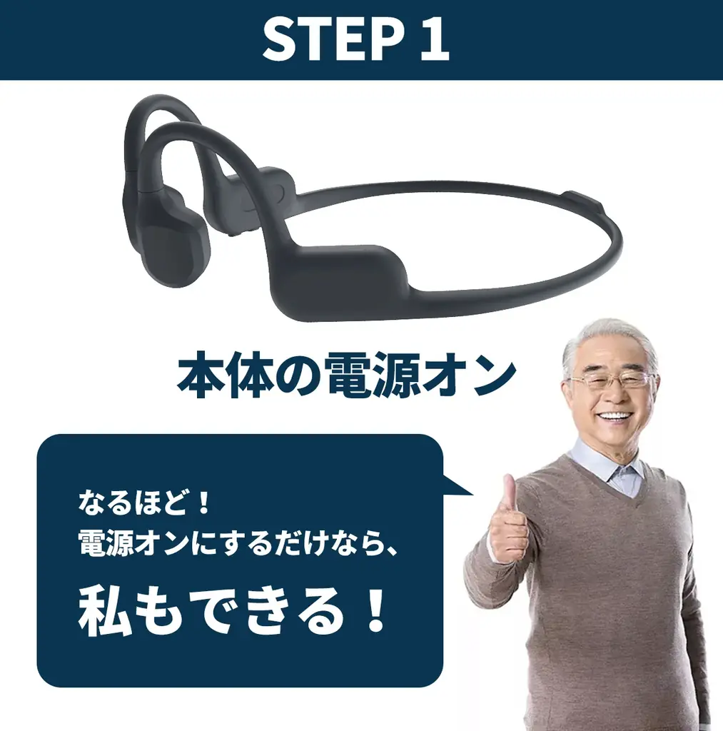 【超コンパクト】耳にかけるだけで音が大きく！耳を塞がないワイヤレス骨伝導式集音ヘッドセット「キコラク」。4月17日（金）11時にCAMPFIREにて登場。今すぐ事前登録最大50％OFF！ 画像 7