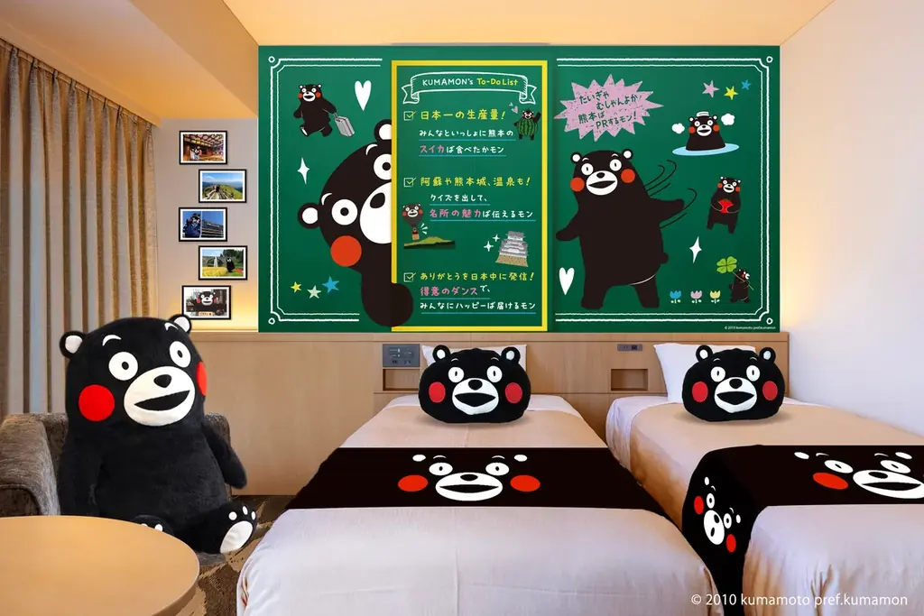 【WHGホテルズ】“お仕事モード”のくまモンの日常をのぞき見しよう！　コラボレーションルーム「熊本県営業部長のスペシャルルームだモン！」が誕生　『くまモン WHGホテルズに出張中！』 画像 5