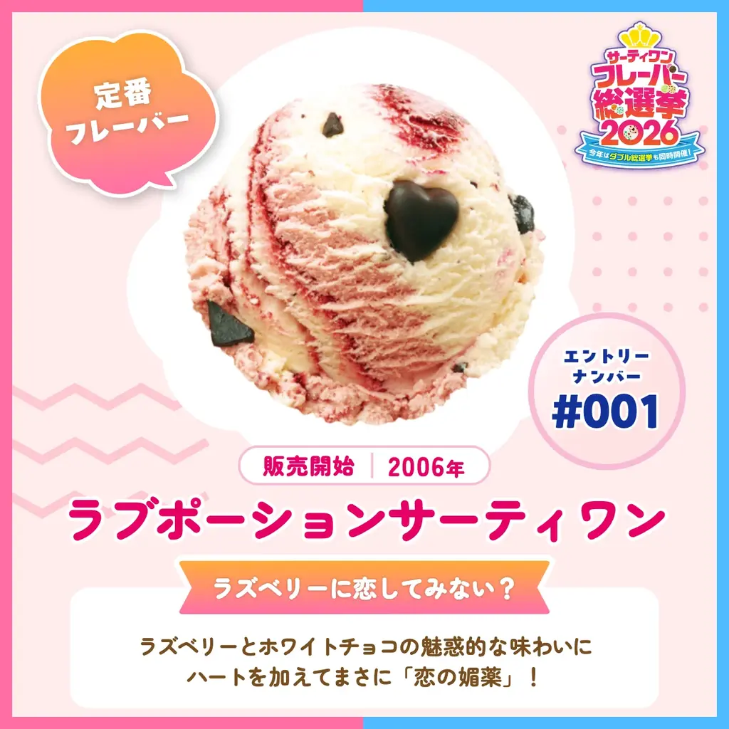 人気No.1フレーバー、No.1ダブルの組み合わせ、復刻フレーバーを決める「サーティワン フレーバー総選挙2026」4/14（火）時点　中間発表 画像 3