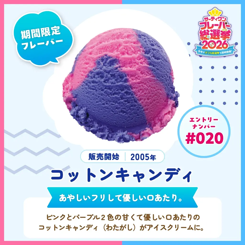 人気No.1フレーバー、No.1ダブルの組み合わせ、復刻フレーバーを決める「サーティワン フレーバー総選挙2026」4/14（火）時点　中間発表 画像 7