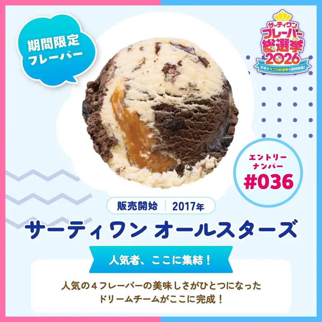 人気No.1フレーバー、No.1ダブルの組み合わせ、復刻フレーバーを決める「サーティワン フレーバー総選挙2026」4/14（火）時点　中間発表 画像 9