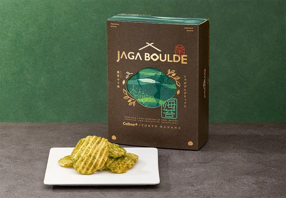 東京駅限定の進化系ポテトチップス「じゃがボルダ」から、⾹り⾼い“すじ青のり”と、“あおさ”がたっぷりの『⿓宮のり味』新発売【Calbee＋×東京ばな奈】 画像 3
