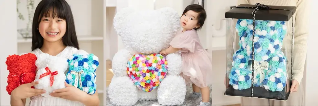 「一生枯れない、感謝のカタチ」ローズベア＆ローズラビット全11種が登場。『お酒の専門店 リカマン楽天市場店』が母の日ギフトの新定番を提案 画像 2