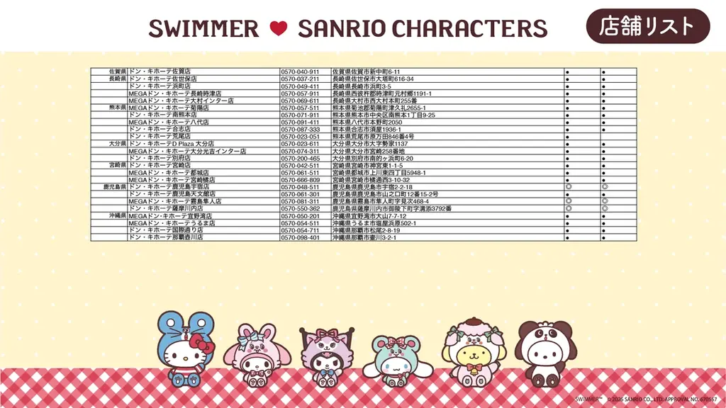 「SWIMMER」と「サンリオキャラクターズ」のコラボ！4/18 (土)より、全国の「ドン・キホーテ」、「アピタ」店舗にて限定商品を発売開始！ 画像 11