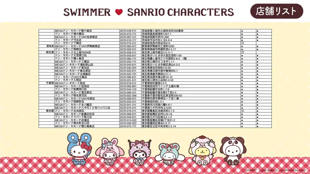 「SWIMMER」と「サンリオキャラクターズ」のコラボ！4/18 (土)より、全国の「ドン・キホーテ」、「アピタ」店舗にて限定商品を発売開始！ 画像 6