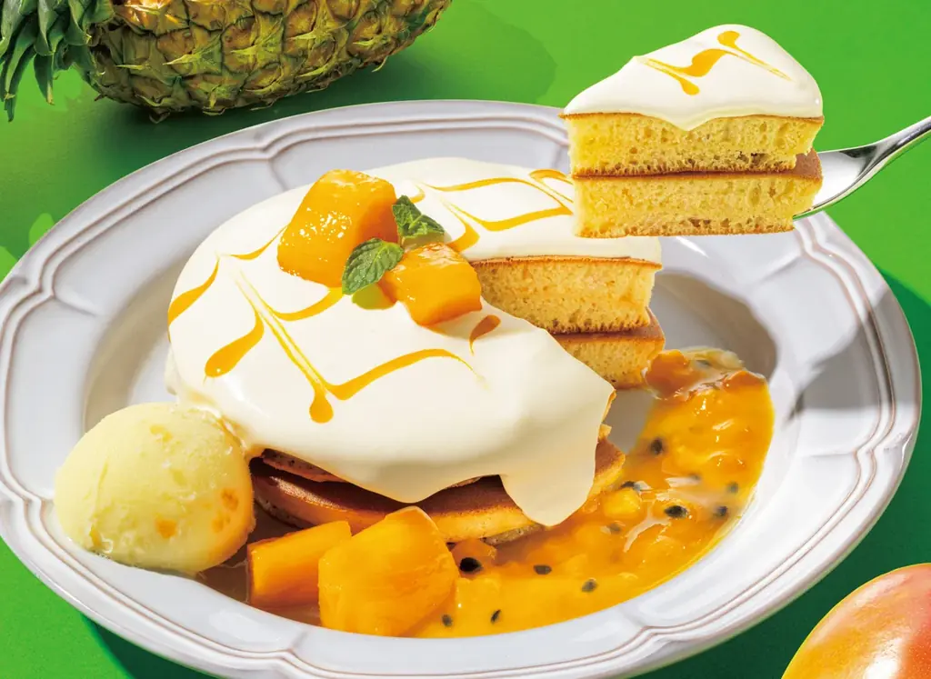 トロピカルフルーツと、特製クリームが溢れる〝とろじゅわ″体験 『珈琲館』にて、初夏限定「トロピカルミックスホットケーキ」を4月23日（木）より新発売 画像 4