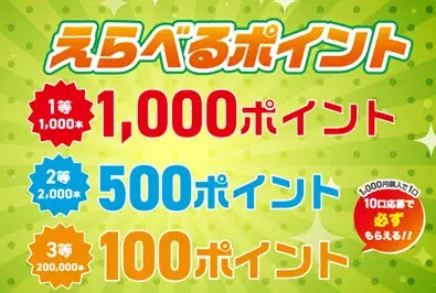大型連休前にチャージでポイントがもらえるチャンス！「えらべるポイントが当たる！プリペイドカードキャンペーン」 画像 2