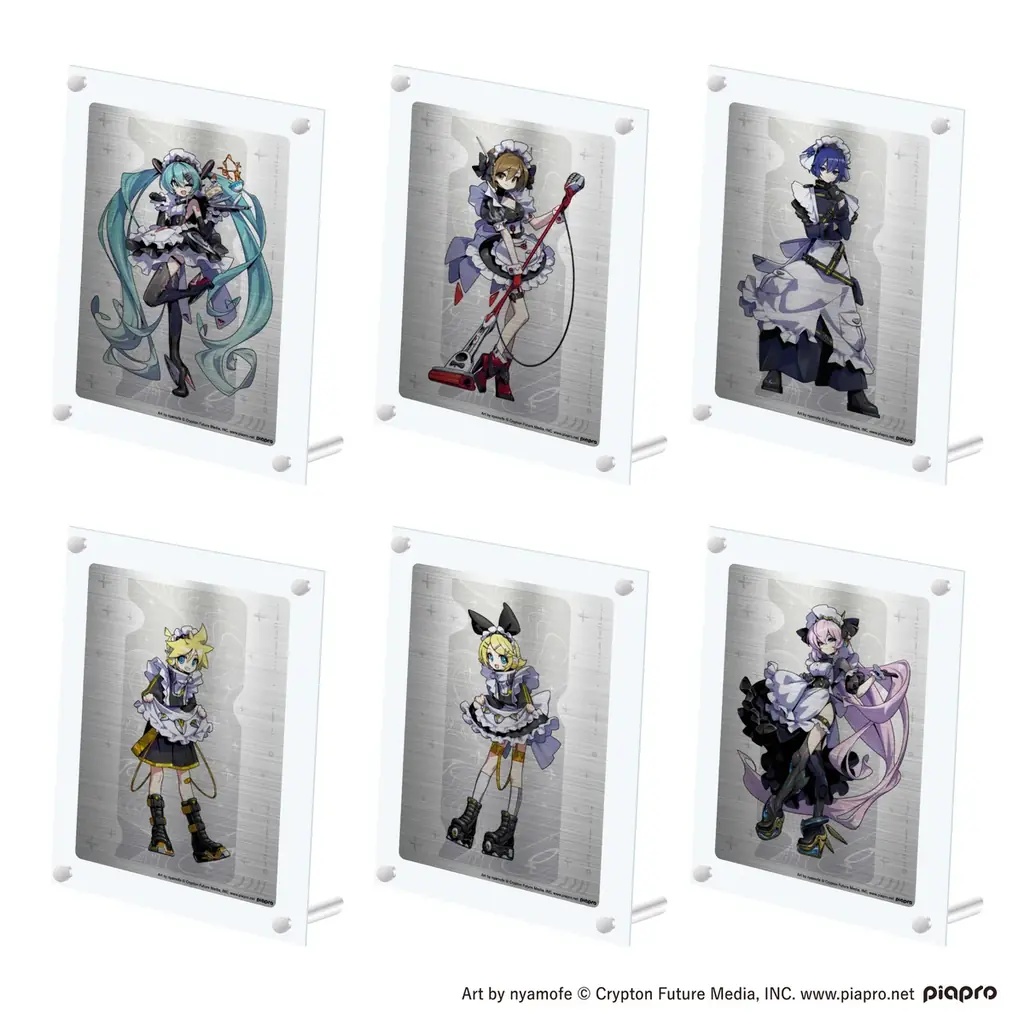 『初音ミク』たちが「サイバーメイド」姿に！ピアプロキャラクターズの描き下ろしビジュアルを使用した高級感溢れるメタルグッズ、4月27日より予約開始 画像 2