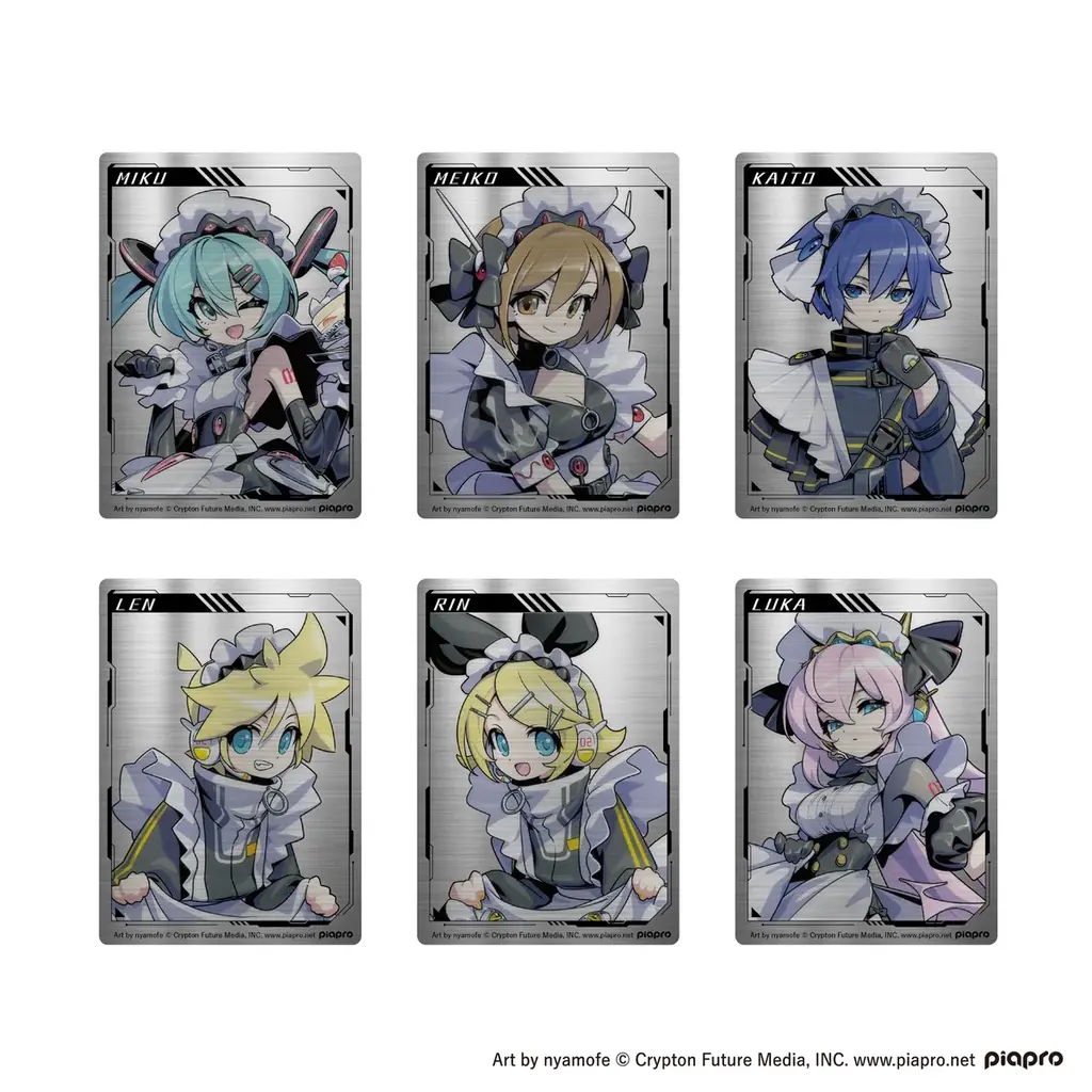『初音ミク』たちが「サイバーメイド」姿に！ピアプロキャラクターズの描き下ろしビジュアルを使用した高級感溢れるメタルグッズ、4月27日より予約開始 画像 4