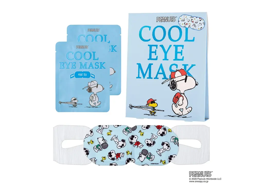 【PEANUTS】スヌーピーデザインのアロマ香る目元じんわり涼感アイマスク 画像 3