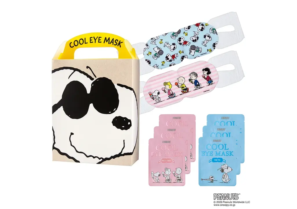 【PEANUTS】スヌーピーデザインのアロマ香る目元じんわり涼感アイマスク 画像 5