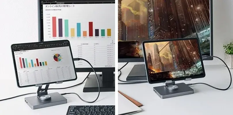 ドッキングステーション機能を搭載！ポート拡張や映像出力に対応するタブレットスタンドを新発売 画像 7