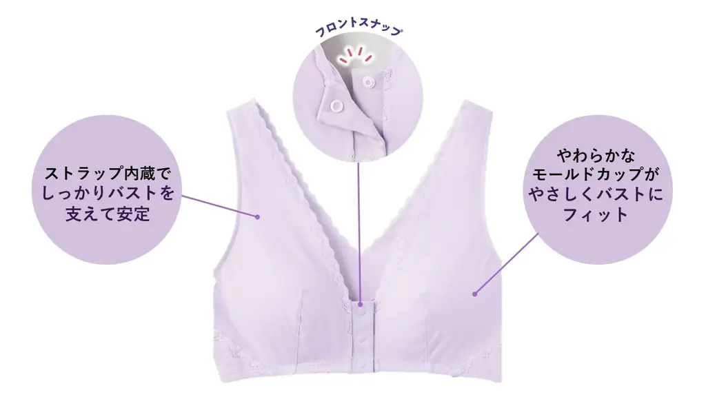 年齢とともに現れる身体の“ゆらぎ”に寄り添う、らくらく世代のブラジャー誕生。「着脱らくらくフロントホックブラ」がセシールから販売開始。 画像 2