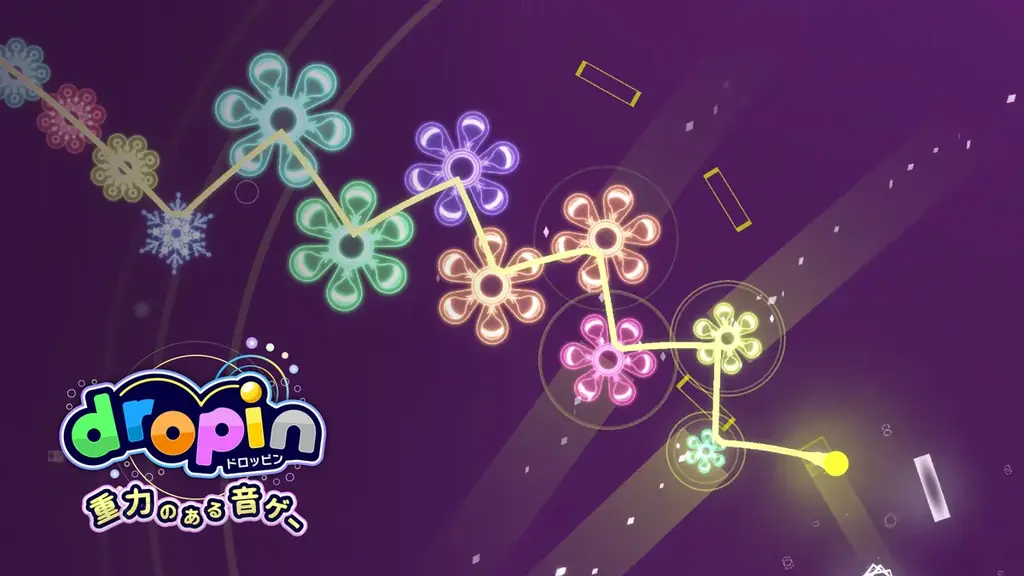 新感覚！物理演算リズムゲーム『dropin – 重力のある音ゲー』本日4月23日（木）よりスマホ向けに配信開始！　最大5曲を採用する楽曲公募コンテストも同時スタート！ 画像 1