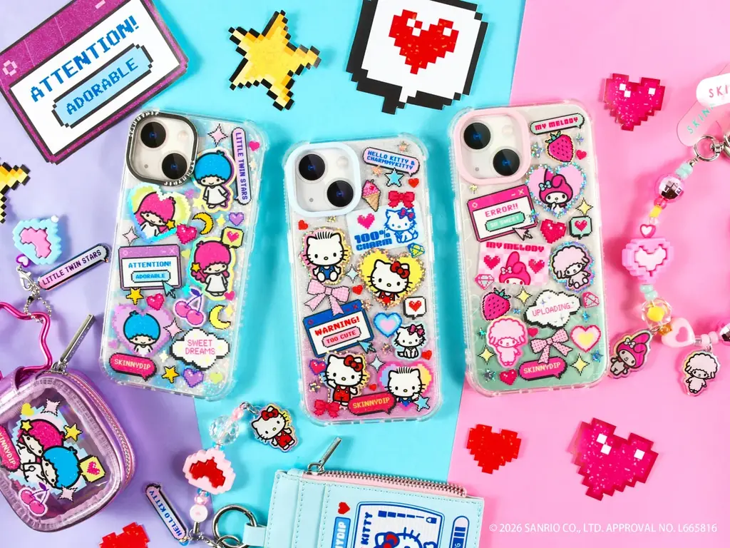 4月26日先行発売｜SKINNYDIP×サンリオ ピクセルスマホ雑貨