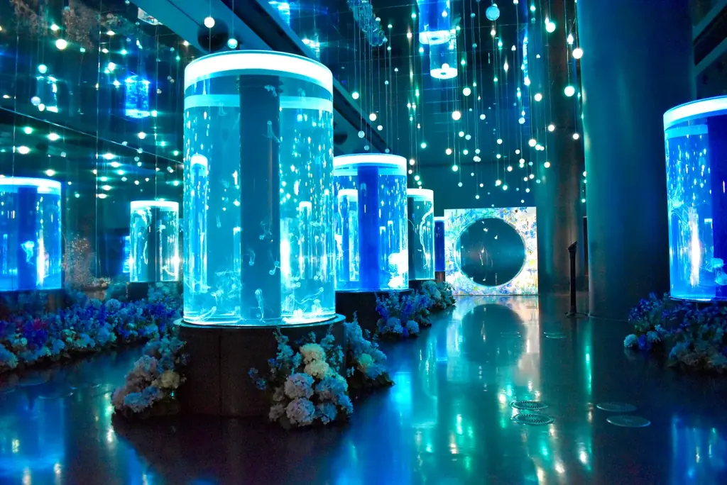 「クラゲ×花」で、生きものを新たな視点から楽しむ幻想的癒し空間へ！ 日比谷花壇、『マクセル アクアパーク品川』の空間装飾をプロデュース。 画像 2