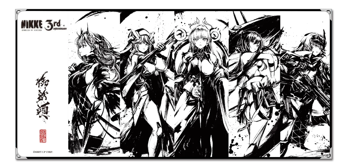 『勝利の女神：NIKKE』より、3周年を記念した集合墨絵グッズが大きな反響を呼び、新たに単体イラスト“第一弾”の発売が決定！ 画像 12