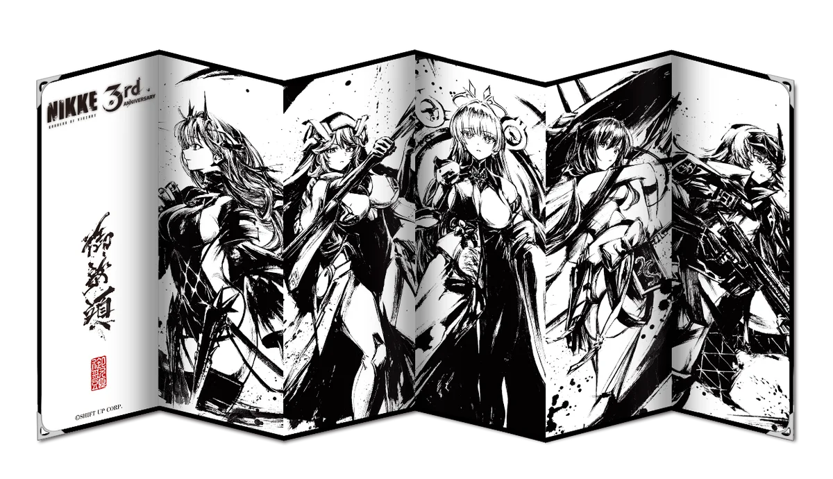 『勝利の女神：NIKKE』より、3周年を記念した集合墨絵グッズが大きな反響を呼び、新たに単体イラスト“第一弾”の発売が決定！ 画像 13