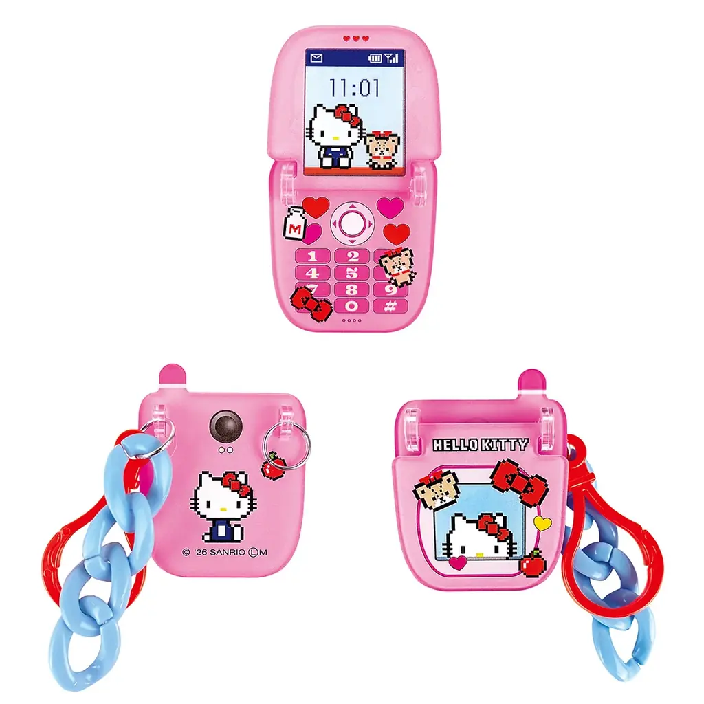ドット絵がかわいい『サンリオキャラクターズ』のカプセルトイが登場！ ぱかっと開く二つ折り型の「ぱかぱかガラケー風キーホルダー」を４月30日（木）より「かぷえぼ」にて展開開始 画像 2