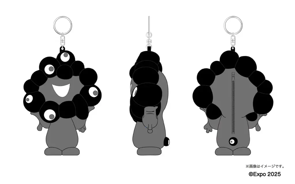 【EXPO2025 公式ライセンス商品】黒ミャクミャクの新商品「砂時計付きカップ麺ストッパー」と「シリコーンポーチキーチェーン」が新登場！ 画像 4