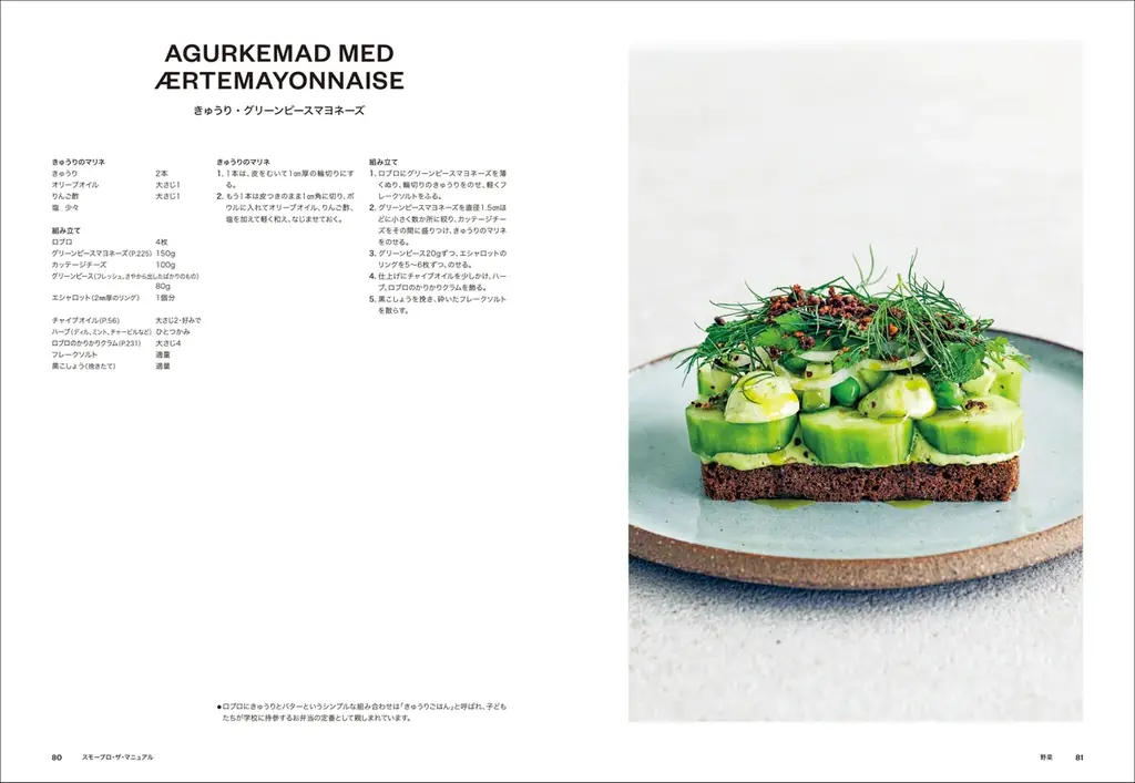 デンマーク料理人アダム・オーマン氏が拓いたガストロ・スモーブロの世界を、74のスモーブロで技術と感性のすべてを網羅した決定版。 画像 3