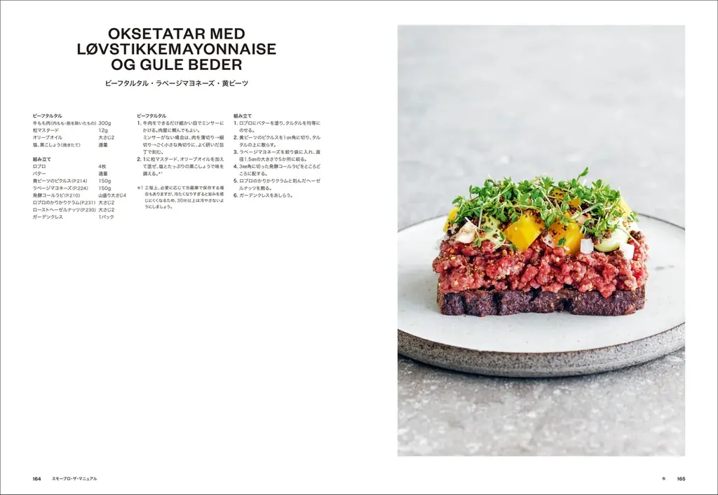 デンマーク料理人アダム・オーマン氏が拓いたガストロ・スモーブロの世界を、74のスモーブロで技術と感性のすべてを網羅した決定版。 画像 5