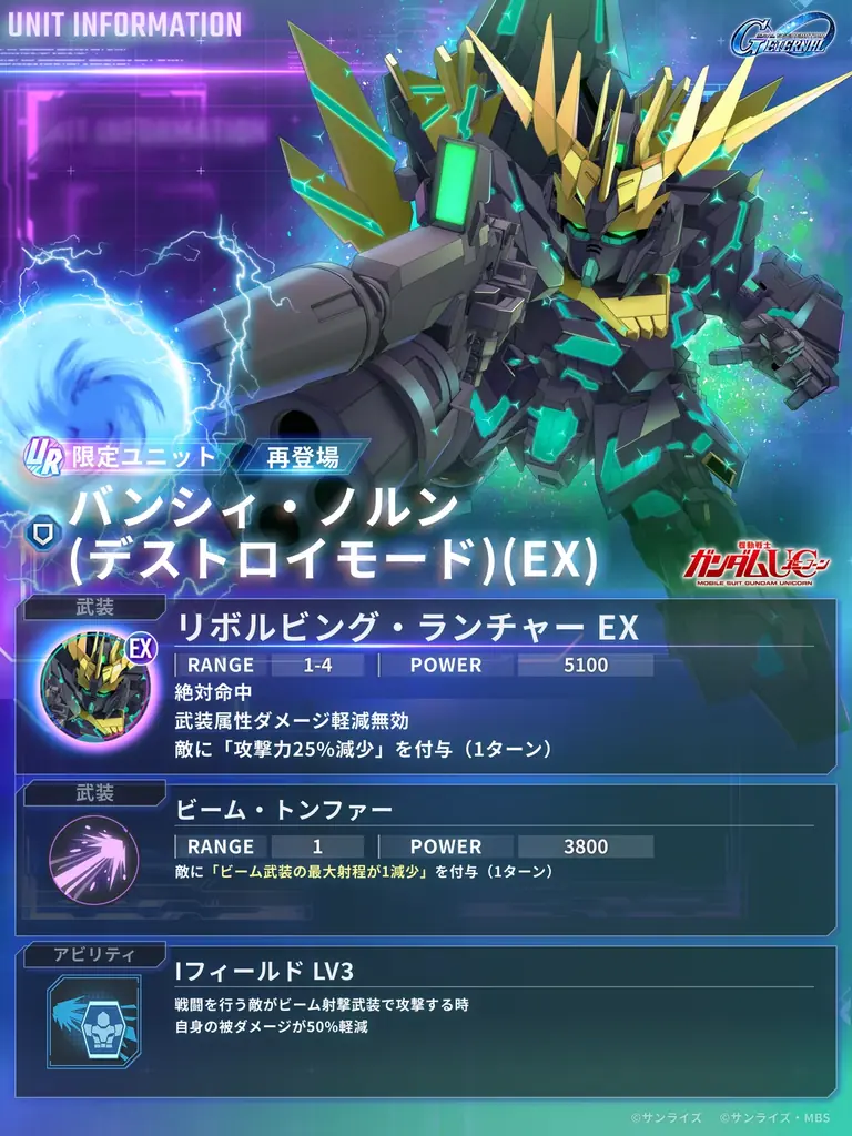 『SDガンダム ジージェネレーション エターナル』メインステージ「機動戦士ガンダムＮＴ[ナラティブ]」が追加！ 画像 9