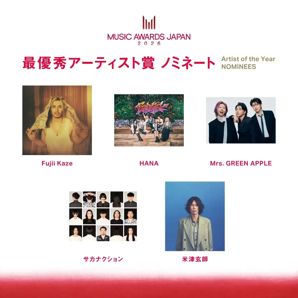「MUSIC AWARDS JAPAN」ノミネート作品を発表！最終投票がスタートし、6月13日の授賞式へ 画像 3