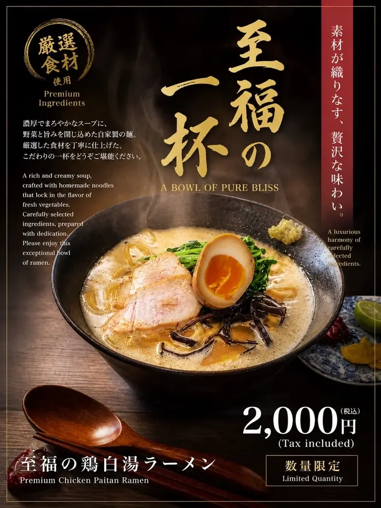 京都・宮川町の完全紹介制名店「鶏鍋珍」が昼営業を開始。11時よりカウンター3席限定、“比内地鶏100％”の鶏白湯ラーメンを提供 画像 2