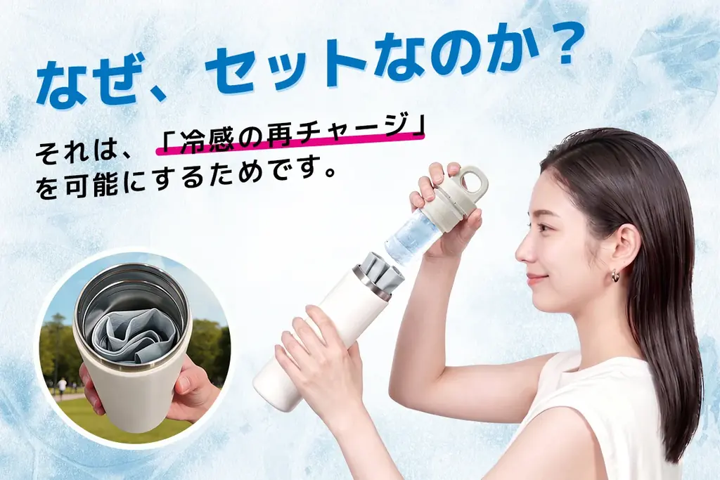 【Makuake先行公開】猛暑の常識を覆す、アームカバー×アイスボトルの「循環冷却」システム。KONCIWAが提案する“再チャージできる涼しさ”が5月5日より登場！ 画像 2