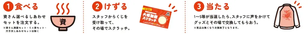資さん創業50周年記念『大感謝祭』開催！資さんうどん店舗にて、その場で当たりがわかる“くじ”を実施します！1～5等は50周年限定【資グッズ】♪ 画像 3