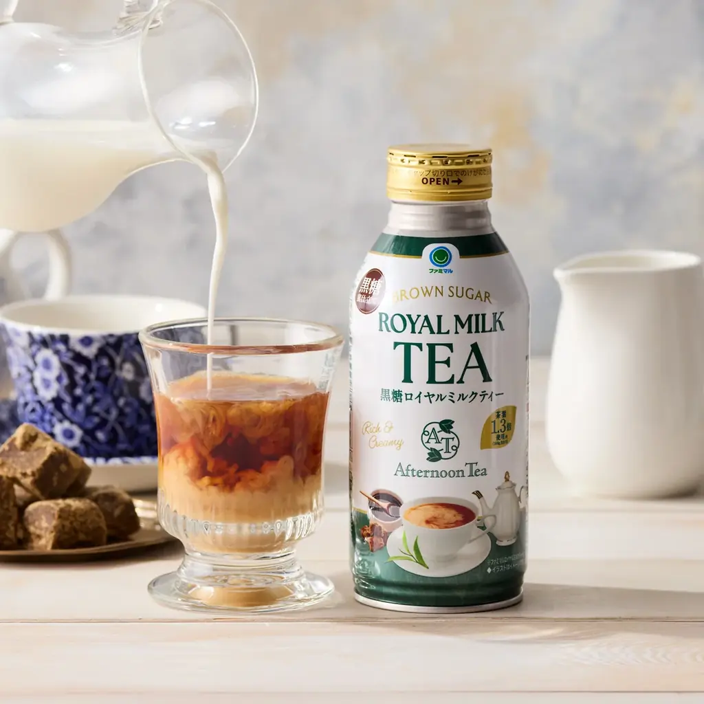 【Afternoon Tea】通常のロイヤルミルクティー比1.3倍のアッサム茶葉使用「Afternoon Tea監修 ファミマル 黒糖ロイヤルミルクティー」など２種 画像 2
