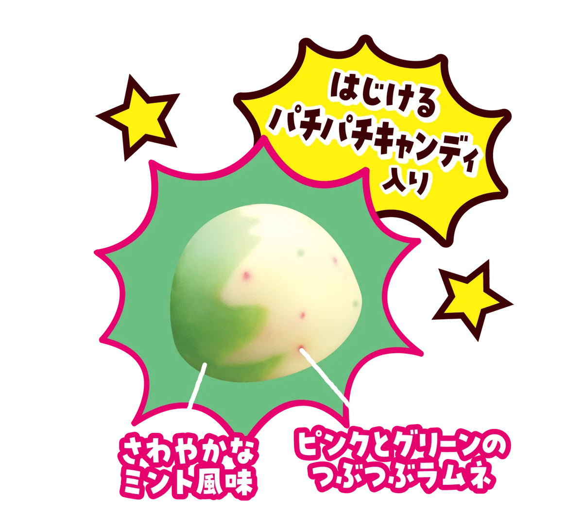 【不二家】サーティワン アイスクリームの人気フレーバー「チョコレートミント」と「ポッピングシャワー」をイメージしたコラボチョコレートが、ひんやり感アップで今年も登場！ 画像 4