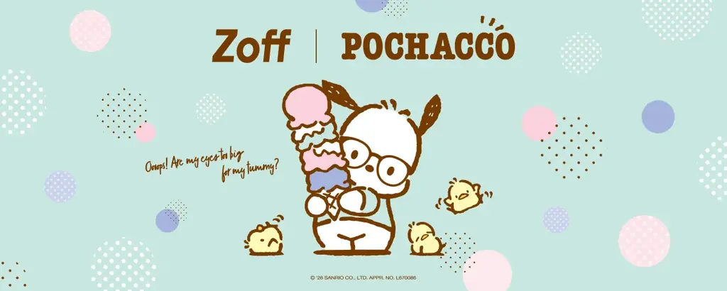 5/22発売 Zoff×ポチャッコ Icecreamコレクション