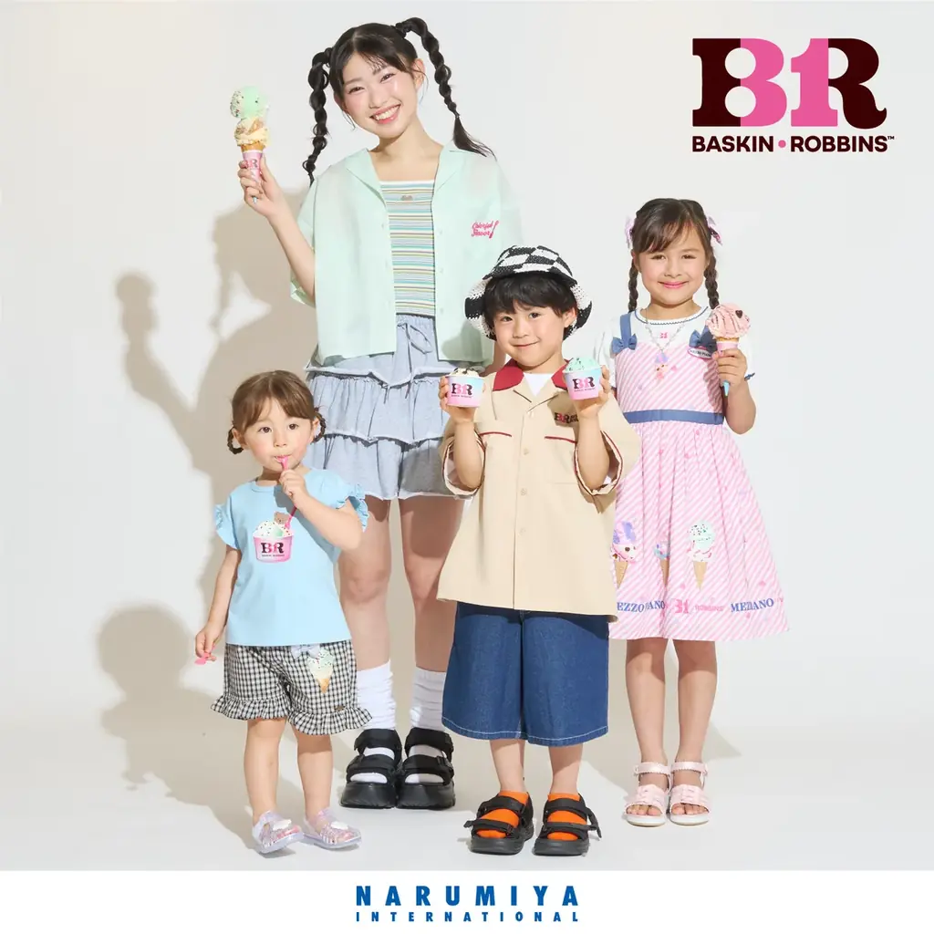 ナルミヤ史上最大規模、「プティマイン」「メゾ ピアノ」「ラブトキシック」など15ブランドが「サーティワン アイスクリーム」と夢のコラボレーション！推しコーデ総選挙など参加型キャンペーンも同時開催。 画像 2