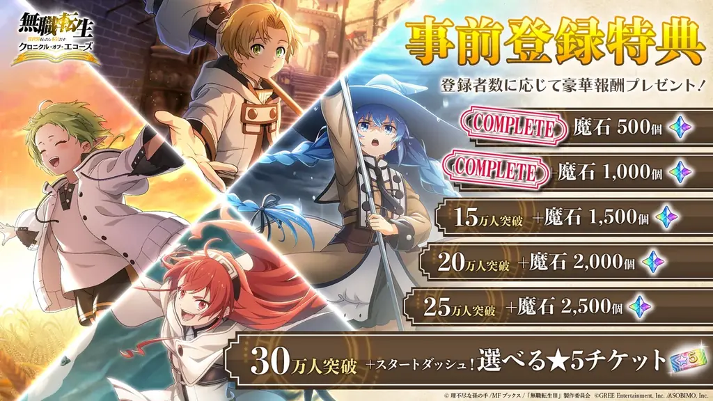 『無職転生 〜異世界行ったら本気だす〜 クロニクル・オブ・エコーズ(クロエコ)』、事前登録者数10万人突破！さらに、10万人突破記念キャンペーンを開催！ 画像 2