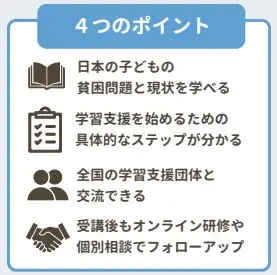 無料の学習支援を始めたい団体や個人のための「学習支援者スタートアップ研修（オンライン）」26年度　参加者募集 画像 3