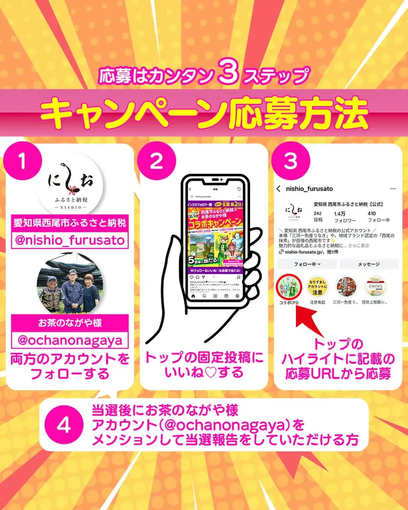 【愛知県西尾市ふるさと納税】粉末かぶせ茶が当たる事業者コラボキャンペーン開催中！ 画像 3